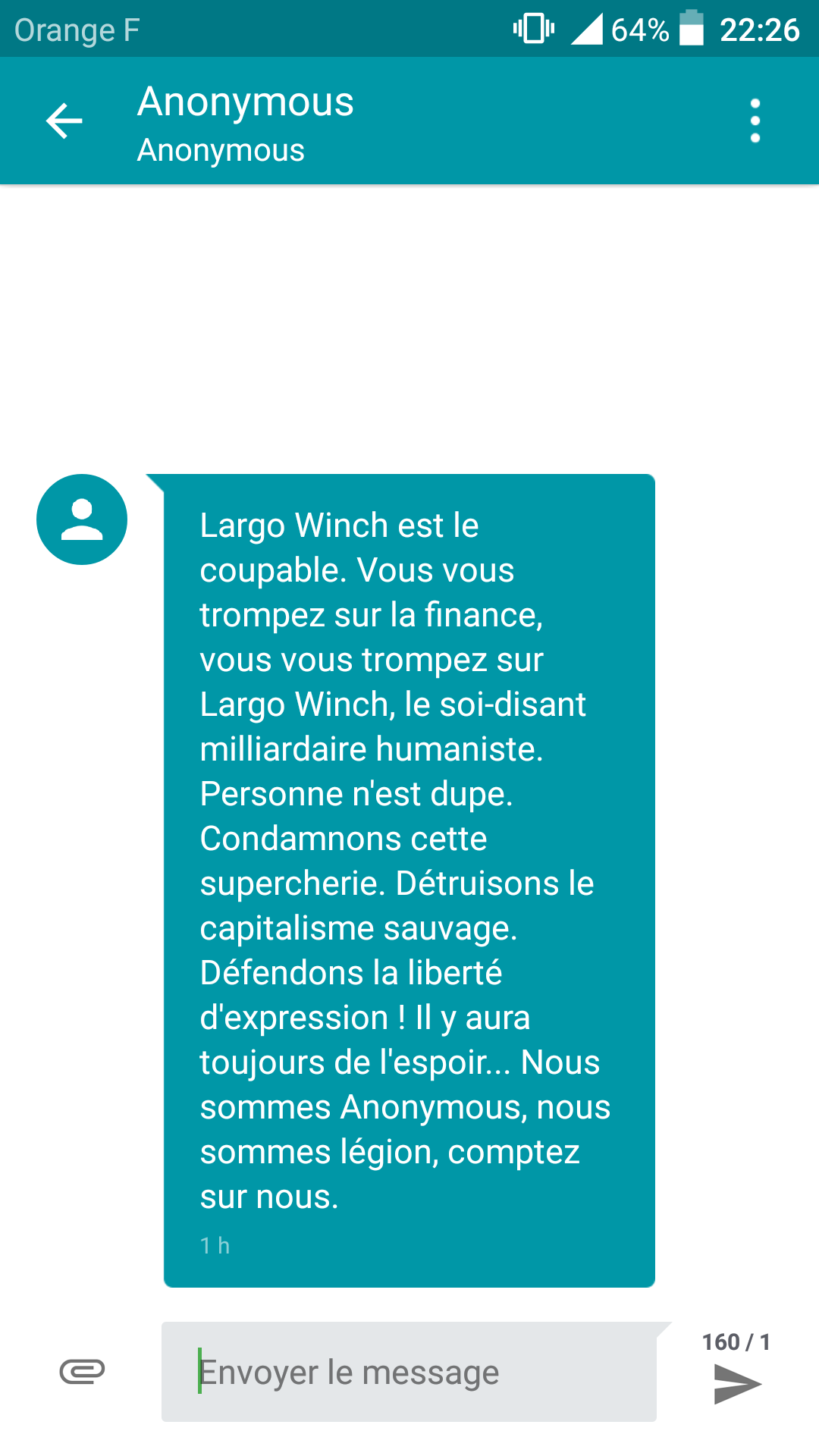Soirée Largo Winch - SMS des Anonymous