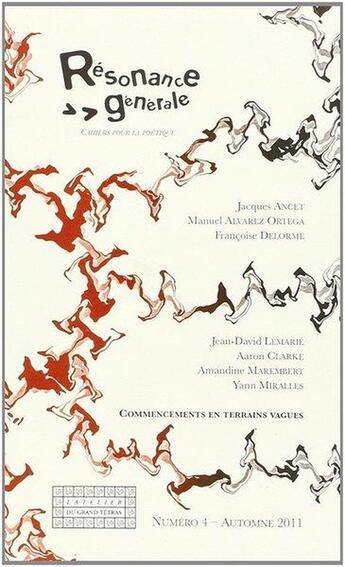 Couverture du livre « Resonance generale n 4 » de Ancet aux éditions Grand Tetras