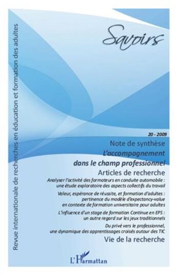 Couverture du livre « L'accompagnement dans le champ professionnel » de  aux éditions L'harmattan