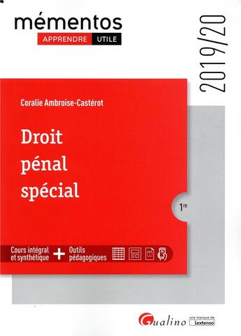 Couverture du livre « Droit pénal spécial (édition 2019/2020) » de Coralie Ambroise-Casterot aux éditions Gualino