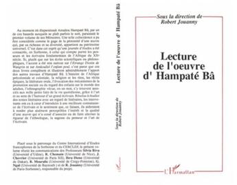 Couverture du livre « Lecture de l'oeuvre d'hampate ba » de Robert Jouanny aux éditions L'harmattan