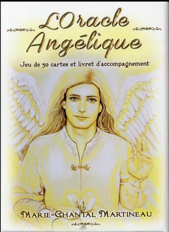 Couverture du livre « L'oracle angélique ; jeu de 50 cartes avec livret » de Marie-Chantal Martineau aux éditions Dauphin Blanc