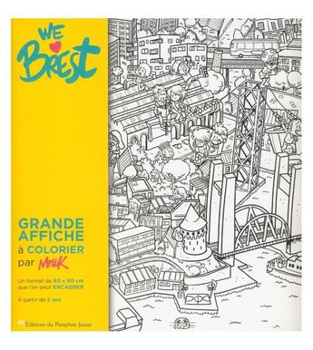 Couverture du livre « We love brest - affiche de brest a colorier » de Mouk aux éditions Le Parapluie Jaune