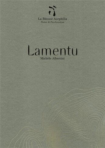 Couverture du livre « Lamentu » de Michele Albertini aux éditions Aurphilia