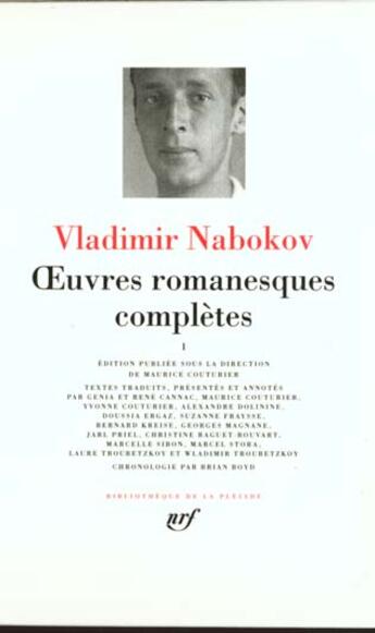 Couverture du livre « Oeuvres romanesques complètes Tome 1 » de Vladimir Nabokov aux éditions Gallimard