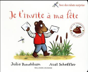 Couverture du livre « Je t'invite à ma fête » de Julia Donaldson et Axel Scheffler aux éditions Gallimard-jeunesse