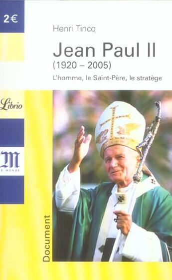 Couverture du livre « Jean paul ii » de Henri Tincq aux éditions J'ai Lu