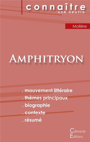 Couverture du livre « Amphitryon, de Molière » de  aux éditions Editions Du Cenacle