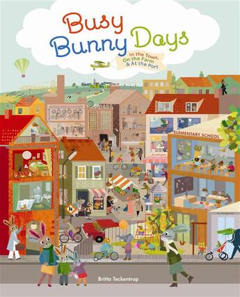 Couverture du livre « BUSY DAY WITH THE RABBIT FAMILY » de Britta Teckentrup aux éditions Chronicle Books