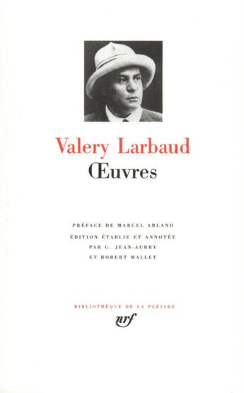 Couverture du livre « Oeuvres » de Valery Larbaud aux éditions Gallimard