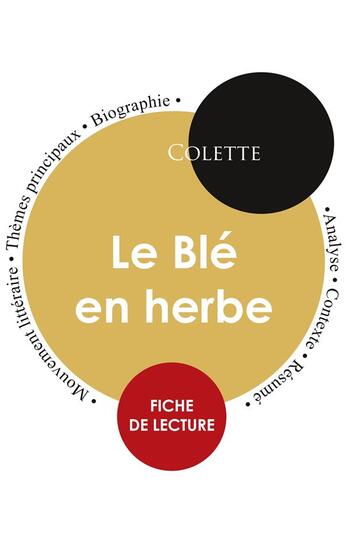 Couverture du livre « Le blé en herbe, de Colette ; fiche de lecture » de  aux éditions Editions Du Cenacle