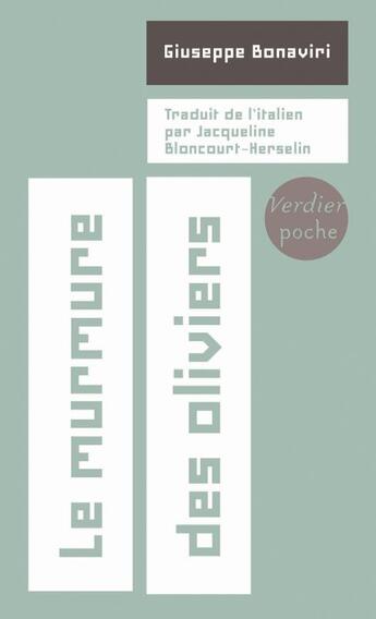 Couverture du livre « Le murmure des oliviers » de Giuseppe Bonaviri aux éditions Verdier