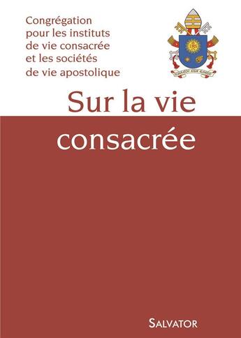 Couverture du livre « Sur la vie consacrée » de  aux éditions Salvator