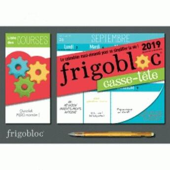 Couverture du livre « Mini calendrier frigobloc hebdo casse tetes - janvier decembre 2019 » de  aux éditions Play Bac