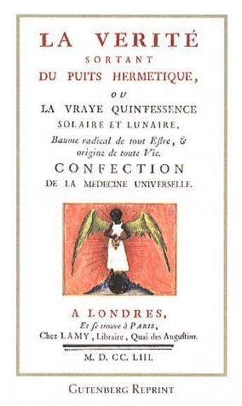 Couverture du livre « La verité sortant du puits hermétique » de  aux éditions Gutemberg