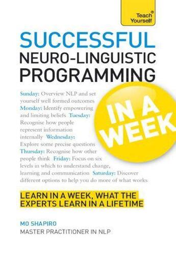 Couverture du livre « Successful Neuro-linguistic Programming in a Week: Teach Yourself » de Shapiro Mo aux éditions Hodder Education Digital