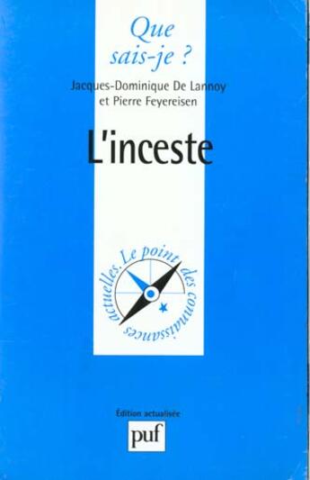 Couverture du livre « Inceste (l') » de Lannoy/Feyereise (De aux éditions Que Sais-je ?