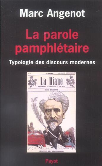 Couverture du livre « Parole pamphletaire (la) » de Marc Angenot aux éditions Payot