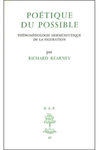 Couverture du livre « Poetique du possible » de Richard Kearney aux éditions Beauchesne