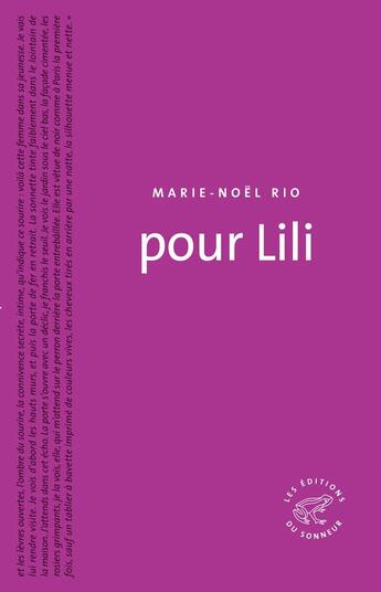 Couverture du livre « Pour Lili » de Marie-Noel Rio aux éditions Editions Du Sonneur