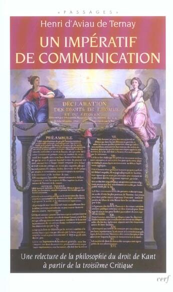 Couverture du livre « Un imperatif de communication » de Aviau De Ternay H D. aux éditions Cerf