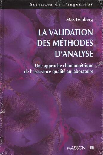 Couverture du livre « La Validation Des Methodes D'Analyse » de Max Feinberg aux éditions Elsevier-masson