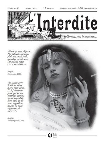 Couverture du livre « L'interdite - deuxieme numero - nous degusterons ces annees vingt ! » de  aux éditions Jolie Petite Edition