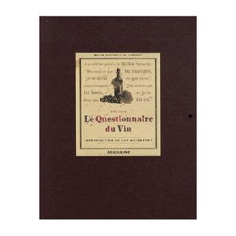 Couverture du livre « Le questionnaire du vin » de Jay Mcinerney et Samantha Hahn aux éditions Assouline