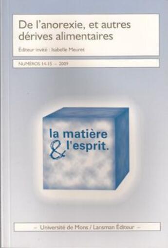 Couverture du livre « De l'anorexie et autres dérives » de  aux éditions Lansman