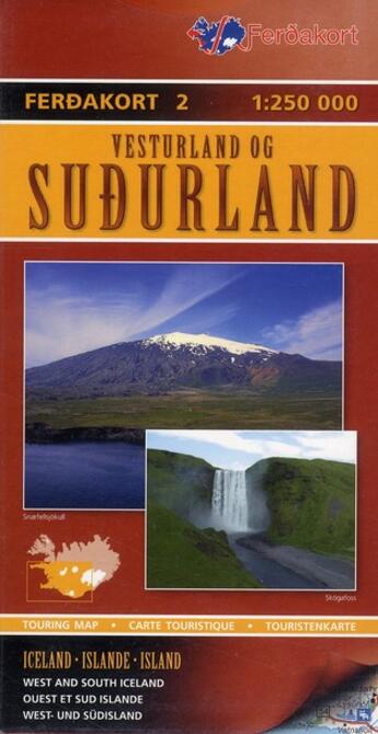 Couverture du livre « Aed islande ouest et sud 2 1/250.000 » de  aux éditions Ferdakort