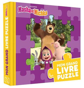 Couverture du livre « Masha et michka - mon grand livre puzzle ned » de  aux éditions Hachette Jeunesse