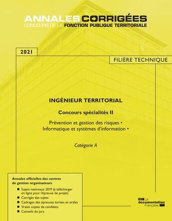 Couverture du livre « Ingénieur territorial ; concours spécialités II (édition 2020) » de  aux éditions Documentation Francaise