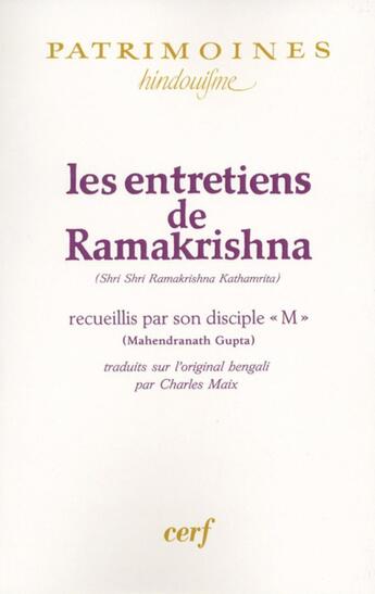 Couverture du livre « Les entretiens de Ramakrishna » de Ramakrishna aux éditions Cerf