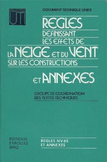 Couverture du livre « Regle Defin Les Eff Neige » de U T I aux éditions Eyrolles