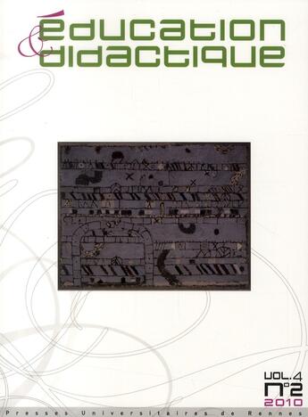 Couverture du livre « Éducation & didactique t.4/2 ; éducation & didcatique n°4/2 (édition 2010) » de  aux éditions Pu De Rennes