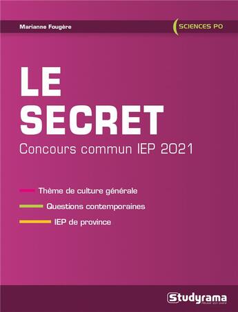 Couverture du livre « Nouveau thème 2 ; concours commun IEP (édition 2021) » de Marianne Fougere aux éditions Studyrama