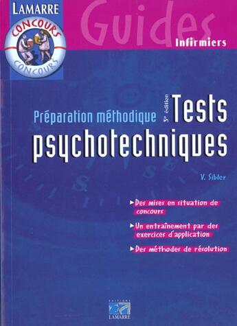 Couverture du livre « Preparation methodique aux tests psychotechniques 3e edition » de Victor Sibler aux éditions Lamarre