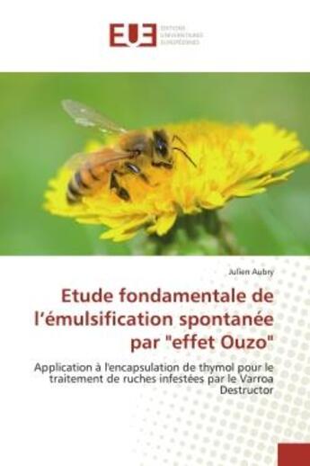 Couverture du livre « Etude fondamentale de l'emulsification spontanee par 