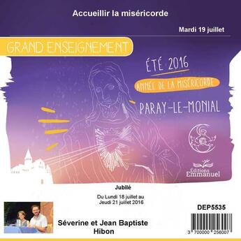 Couverture du livre « Accueillir la misericorde » de  aux éditions Emmanuel