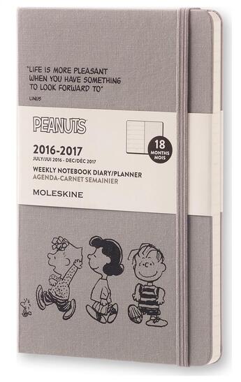 Couverture du livre « Agenda 18 mois semainier peanuts 2016-17 grand format toile » de  aux éditions Moleskine