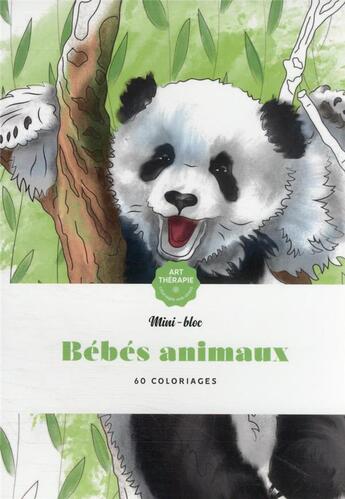 Couverture du livre « Art-thérapie ; Mini-bloc : bébés animaux » de Beatrice Loth aux éditions Hachette Heroes