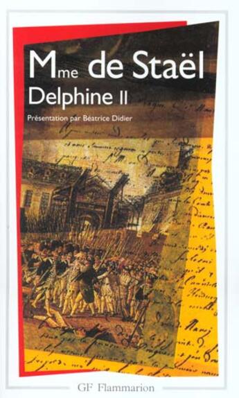 Couverture du livre « Delphine Tome 2 » de Germaine De Stael-Holstein aux éditions Flammarion