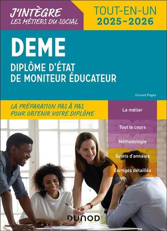 Couverture du livre « DEME : Diplôme d'État de Moniteur Éducateur : Tout-en-un (édition 2024/2025) » de Vincent Pagès aux éditions Dunod