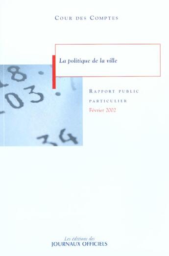 Couverture du livre « La politique de la ville » de  aux éditions Documentation Francaise