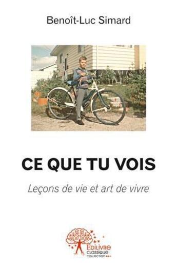 Couverture du livre « Ce que tu vois ; leçons de vie et art de vivre » de Benoit-Luc Simard aux éditions Edilivre