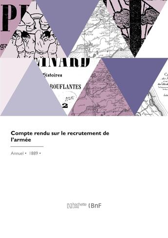 Couverture du livre « Compte rendu sur le recrutement de l'armée » de Ministère De La Guerre aux éditions Hachette Bnf