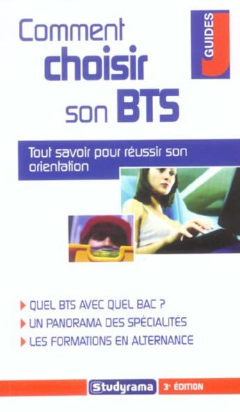 Couverture du livre « Comment choisir son bts ou son dut (3e édition) » de Carole Gamelin aux éditions Studyrama