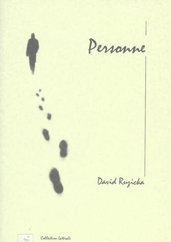 Couverture du livre « Personne » de David Ruzicka aux éditions Le Presse-temps