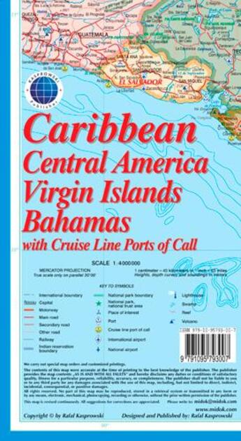 Couverture du livre « Caribbean (incl. central america, virgin islands & » de  aux éditions Craenen