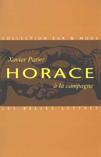 Couverture du livre « Horace a la campagne » de Paltier Xavier aux éditions Belles Lettres